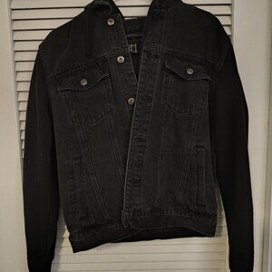 Black Denim Hoodie Jacket